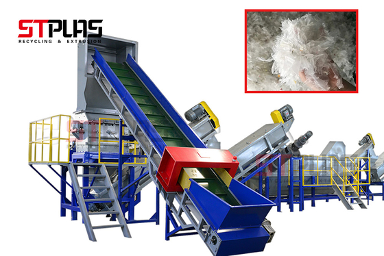 Kantong Plastik Otomatis PP PE Film Washing Line Limbah Sertifikasi CE ISO SGS 500kg/H