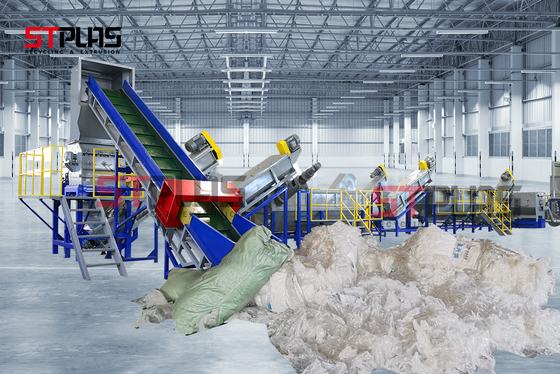 Mesin Pemotong Pemeras Film Plastik Otomatis / Pengeringan Plastik Kuat 1000kg/Jam
